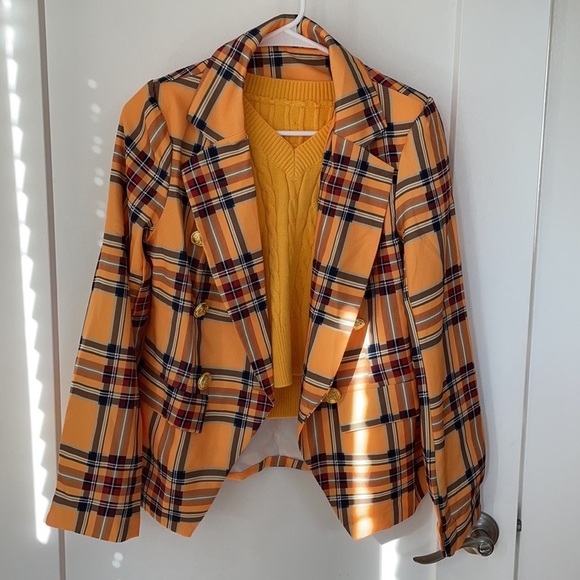 Amazon / Yellow Tartan Blazer / M / New - Picture 2 of 8